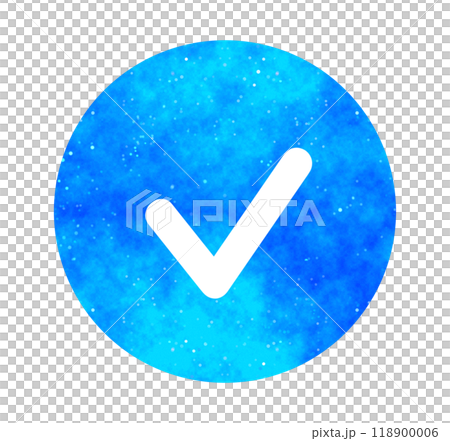 青い星空｜シンプルなチェックマーク 118900006