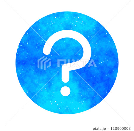 青い星空｜シンプルなハテナマーク 118900008