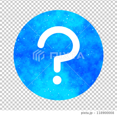 青い星空｜シンプルなハテナマーク 118900008
