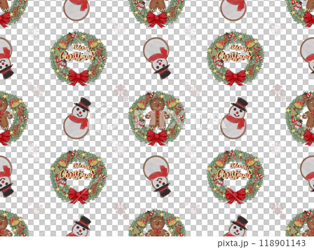 Christmas seamless pattern for festival background design. on transparent background. Christmas seamless pattern for festival background design. on transparent background. 118901143