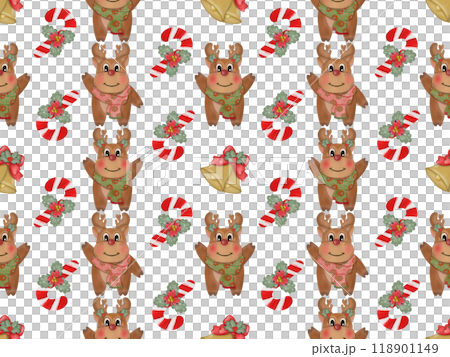 Christmas seamless pattern for festival background design. on transparent background. 118901149