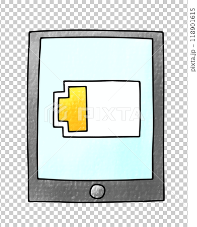 ゆるめシンプルな充電の少なくなったスマートフォン　アナログ風 118901615