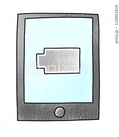 ゆるめシンプルな充電のなくなったスマートフォン アナログ風 ゆるめシンプルな充電のなくなったスマートフォン アナログ風 118901616