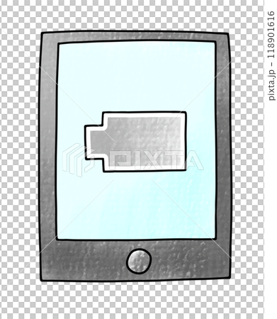 ゆるめシンプルな充電のなくなったスマートフォン アナログ風 ゆるめシンプルな充電のなくなったスマートフォン アナログ風 118901616