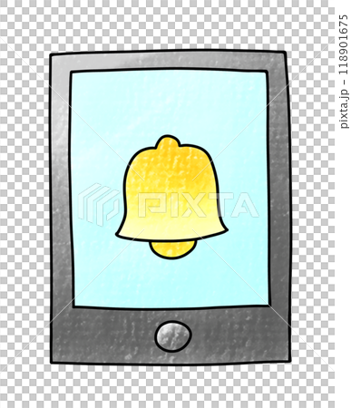 Analog-style smartphone with a simple bell logo Analog-style smartphone with a simple bell logo 118901675