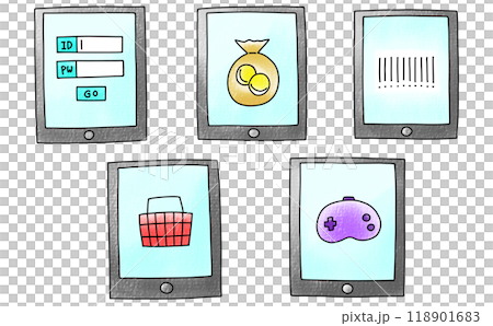 Relaxed and simple smartphone set 3 Analog style 118901683