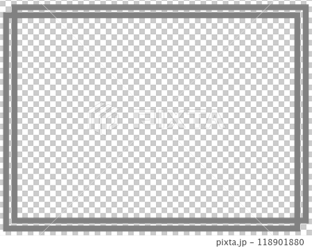 シンプルな二重（ずらし）の四角の枠2（グレー） 118901880