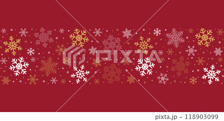 banner christmas card with golden snowflake border vector illustration 118903099