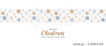 banner christmas card with golden snowflake border vector illustration 118903105
