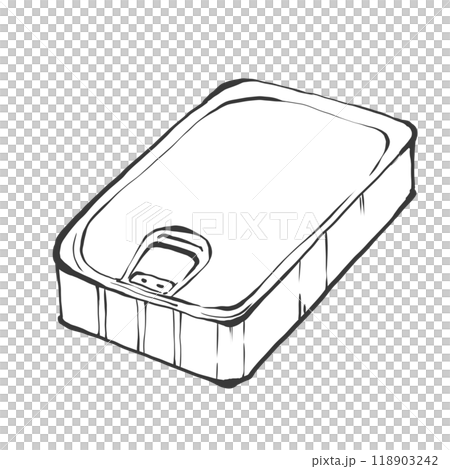 方形罐頭食品的手寫畫筆繪畫風格插圖 118903242