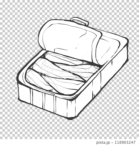 オイルサーディンの手書き筆絵風イラスト 118903247