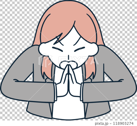 Request Apologize Woman Simple Illustration 118903274