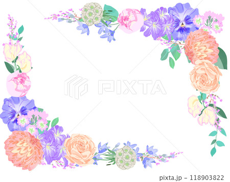 水彩の花フレーム 水彩の花フレーム 118903822