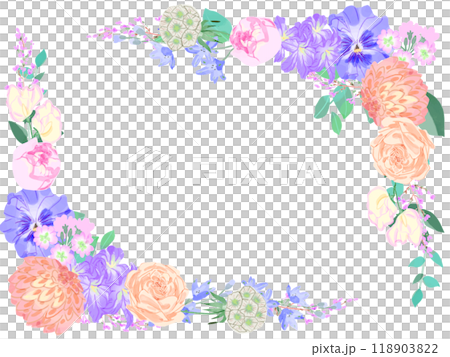 水彩の花フレーム 水彩の花フレーム 118903822