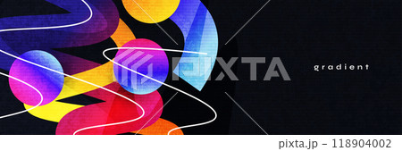 Colorful Curvy Line Shapes Background with Textured Effect. Creative Design for Banner, Poster or Advertising 118904002