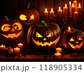 Dark pumpkin cinema UHD K Halloween. 118905334