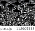 Halloween in surreal blackandwhite style. 118905338