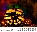 Modern art style Halloween pumpkin with rainbow 118905339