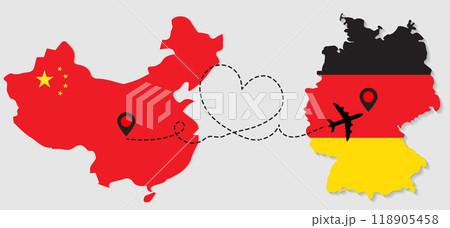 Airplane travel from China to Germany Airplane travel from China to Germany 118905458