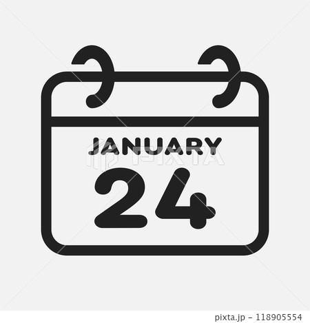 Icon page calendar day - 24 January Icon page calendar day - 24 January 118905554