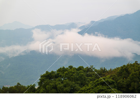 Clouds Drifting Over Lush Green Hills. Clouds Drifting Over Lush Green Hills. 118906062