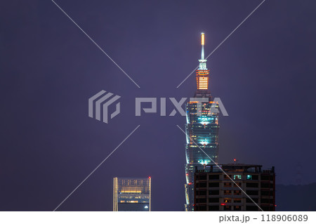 Night View of Taipei City from New Taipei Bridge. Night View of Taipei City from New Taipei Bridge. 118906089