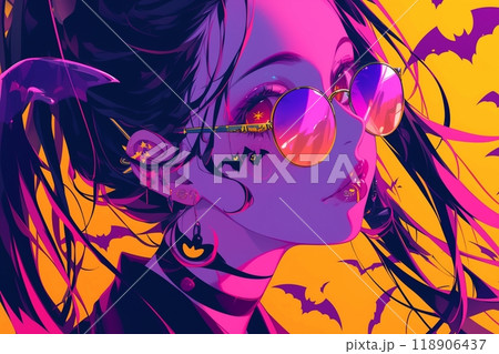 ハロウィン・女の子のイラスト素材「AI生成画像」 118906437