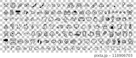 Hand-drawn cute illustration icon set 118906703