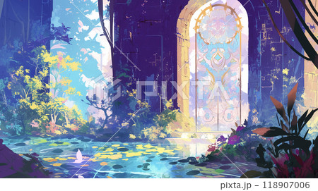 不思議な庭の中にある異世界への扉 AI画像 不思議な庭の中にある異世界への扉 AI画像 118907006