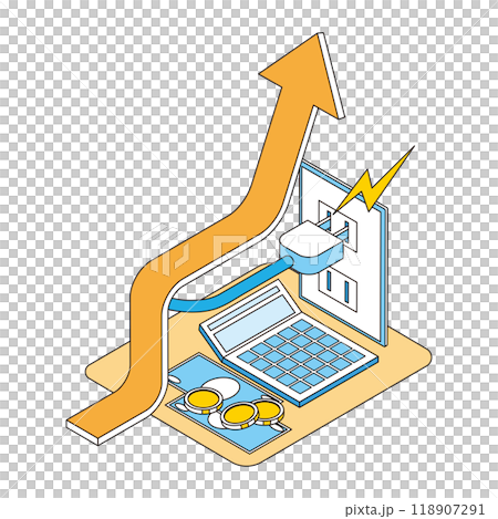 電気代値上げのイメージイラスト 118907291
