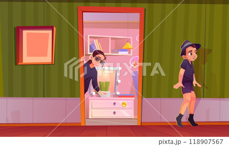 Cute happy children play spymaster game Cute happy children play spymaster game 118907567