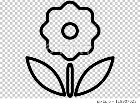 黑色簡單花圖標 118907625
