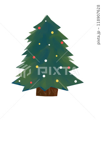 水彩で描いたクリスマスツリー 118907628