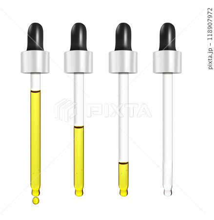 Realistic vector glass dropper for cosmetics and medicines 118907972