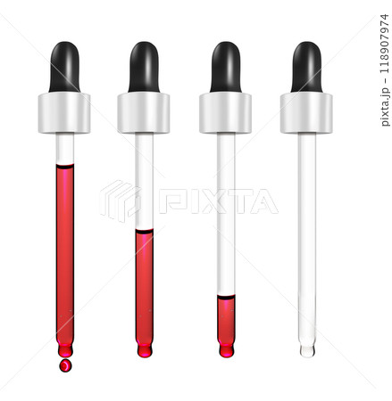Realistic vector glass dropper for cosmetics and medicines 118907974