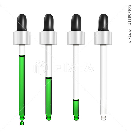 Realistic vector glass dropper for cosmetics and medicines 118907975