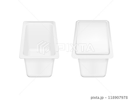 White packaging with lid for food White packaging with lid for food 118907978