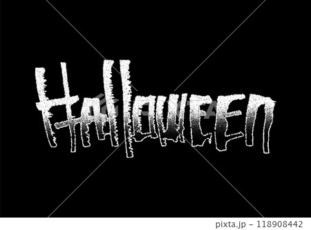 Halloween themed calligraphic lettering, in dotwork style Halloween themed calligraphic lettering, in dotwork style 118908442