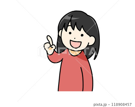 指を差す女性 指を差す女性 118908457