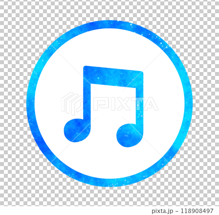 青い星空|音符マーク 青い星空|音符マーク 118908497