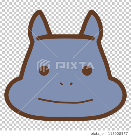 Hand drawn hippopotamus face Hand drawn hippopotamus face 118908577