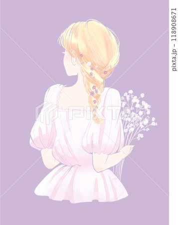 花を持った女の子 118908671
