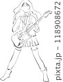ギタリストの線画 118908672