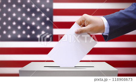 アメリカ　大統領選挙　投票イメージ 118908673