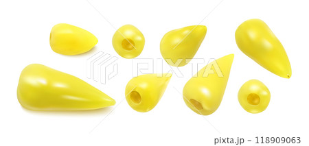 Yellow hot peppers. Realistic 3D image 118909063