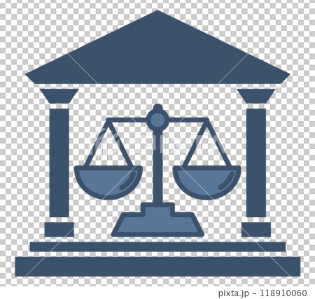 正確な天秤で裁判をする裁判所の建物アイコン 正確な天秤で裁判をする裁判所の建物アイコン 118910060
