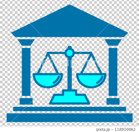 Court building icon with accurate scales Court building icon with accurate scales 118910062
