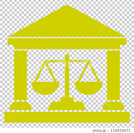正確な天秤で裁判をする裁判所の建物アイコンのイラスト素材 [118910071] - PIXTA