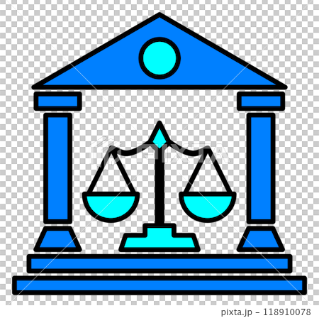 正確な天秤で裁判をする裁判所の建物アイコンのイラスト素材 [118910078] - PIXTA