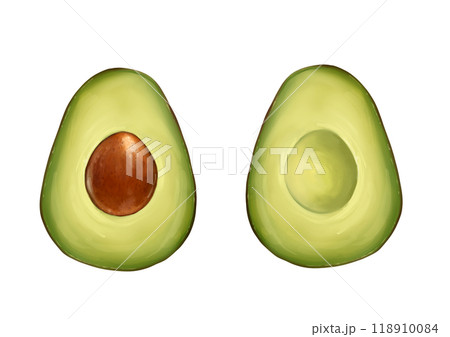 Avocado on white background. Design element 118910084